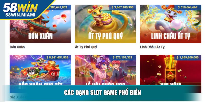 Các dạng slot game phổ biến